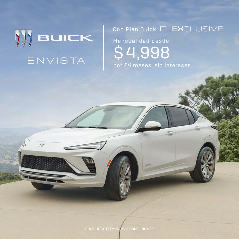 Estrena una Buick Envista con el plan Flexclusive y disfruta de una SUV con un diseño innovador. 